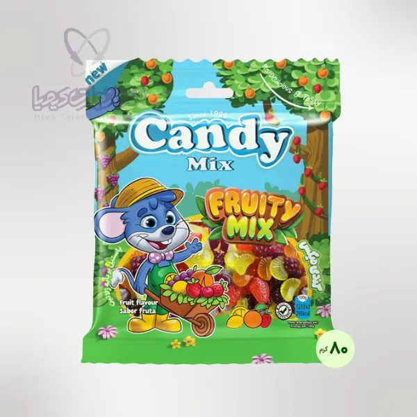 پاستیل ژله ای میوه ای کندی میکس 80گرمی 10بسته ای